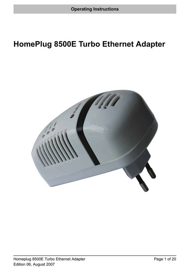HomePlug 8500E operating instructions