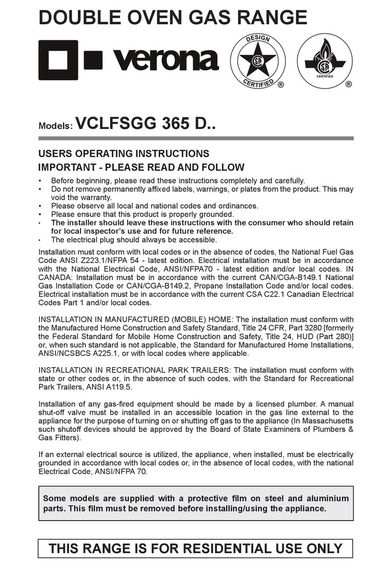 Verona VCLFSGG 365 D Series User operating instructions