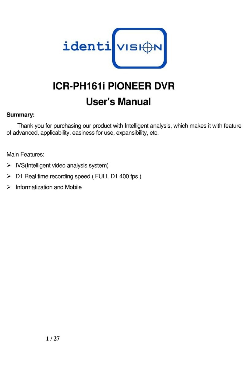 Identivision ICR-PH161i PIONEER user manual