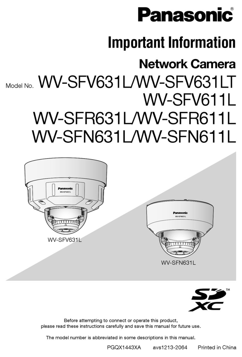 Panasonic WV-SFV631L Important information
