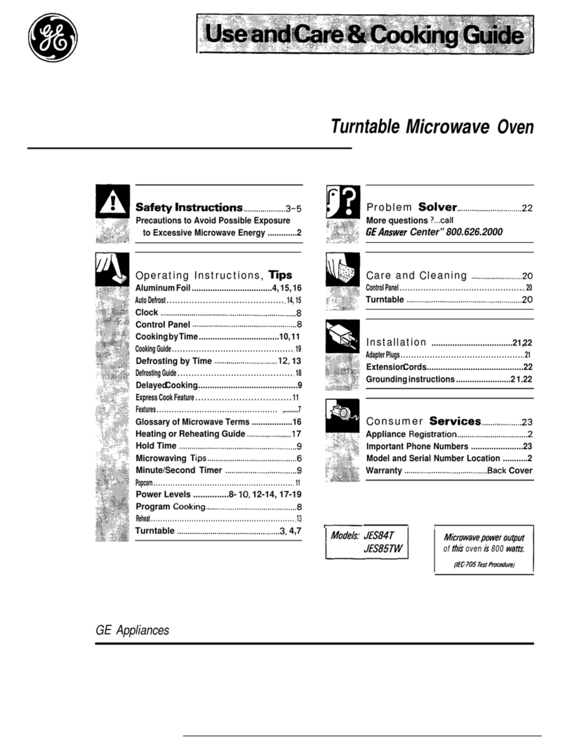 GE JES84T Use and care manual