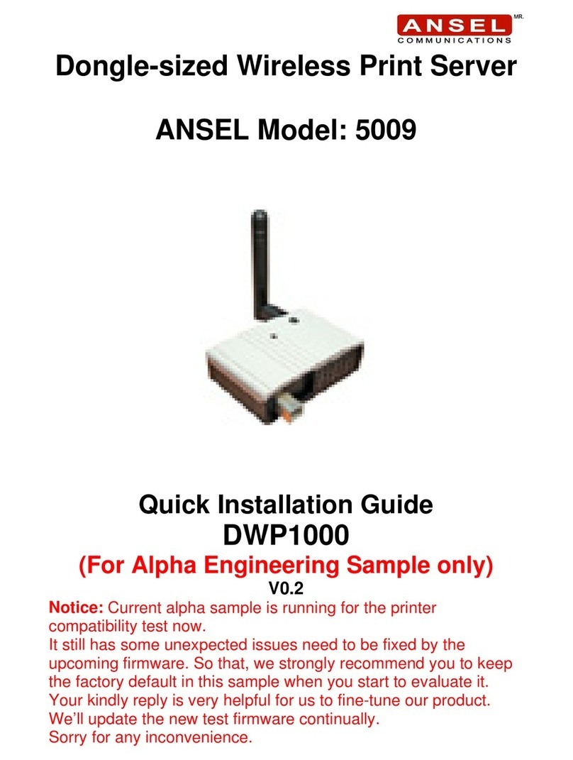 Ansel 5009/DWP1000-Series Quick installation guide