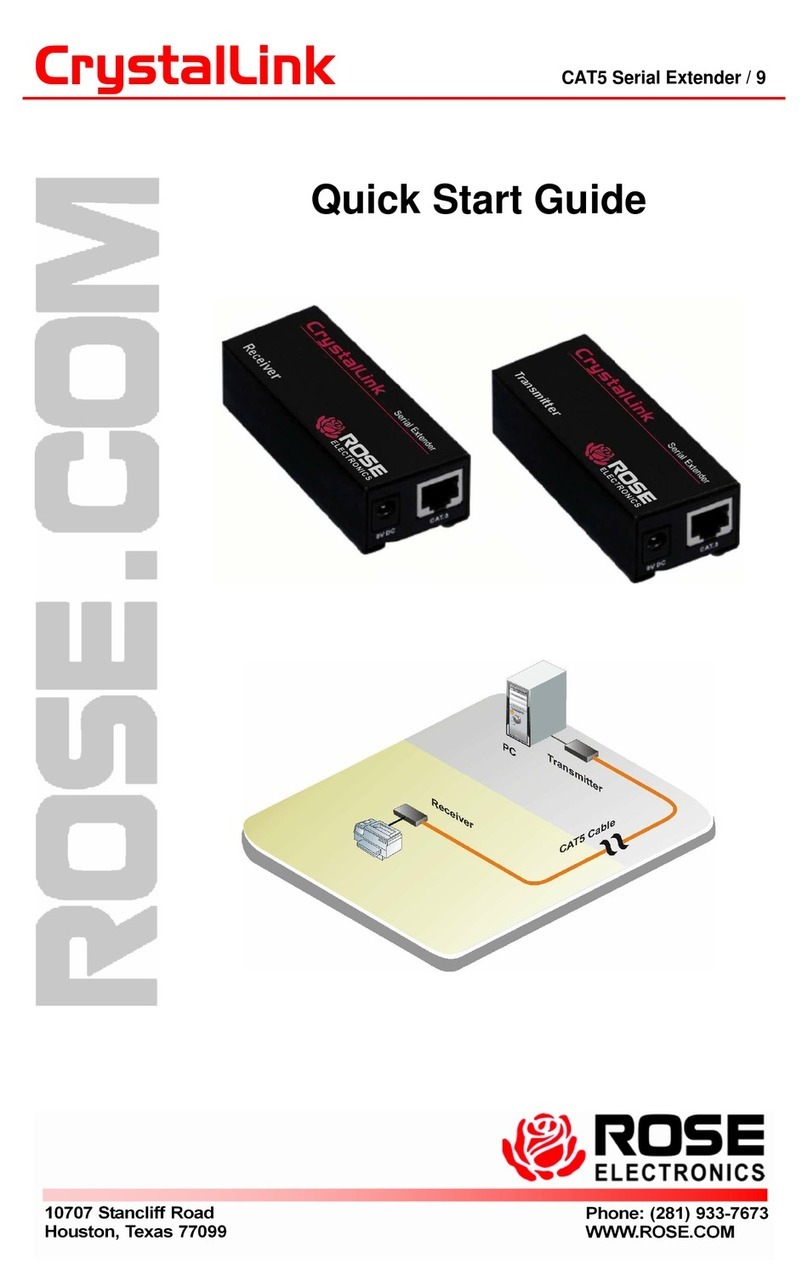 Rose electronics CrystalLink CAT5 Serial quick start guide