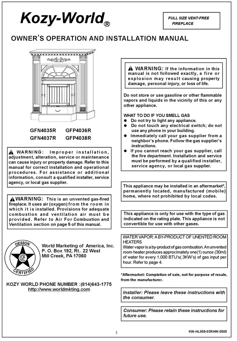 Kozy-World GFN4035R Quick start guide Kozy-World GFN4035R Quick start guide