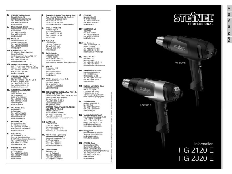 STEINEL HG 2120 E Owner's manual