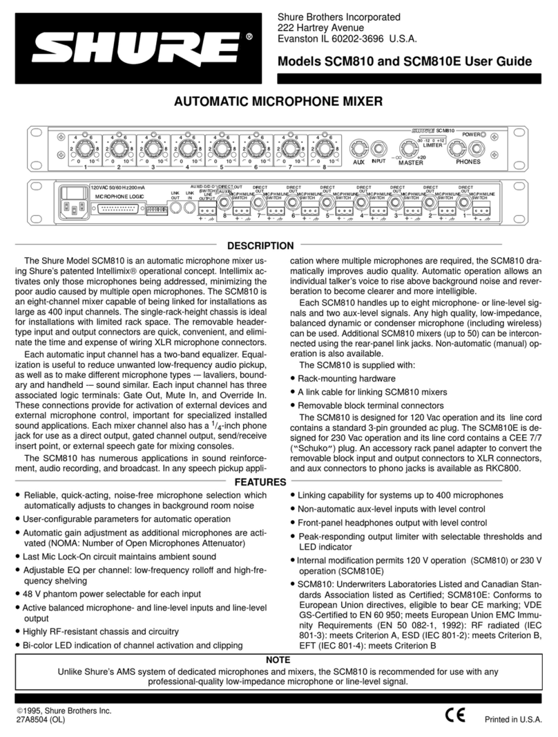 Shure SCM810 User manual