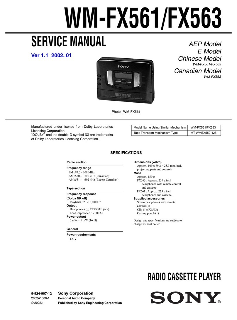 Sony Walkman WM-FX561 Service manual
