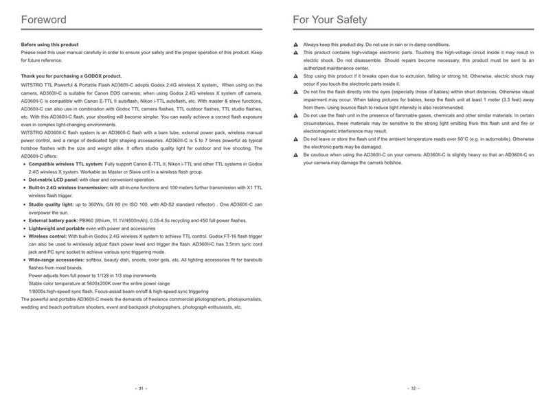 Godox witstro ad360II-c User manual