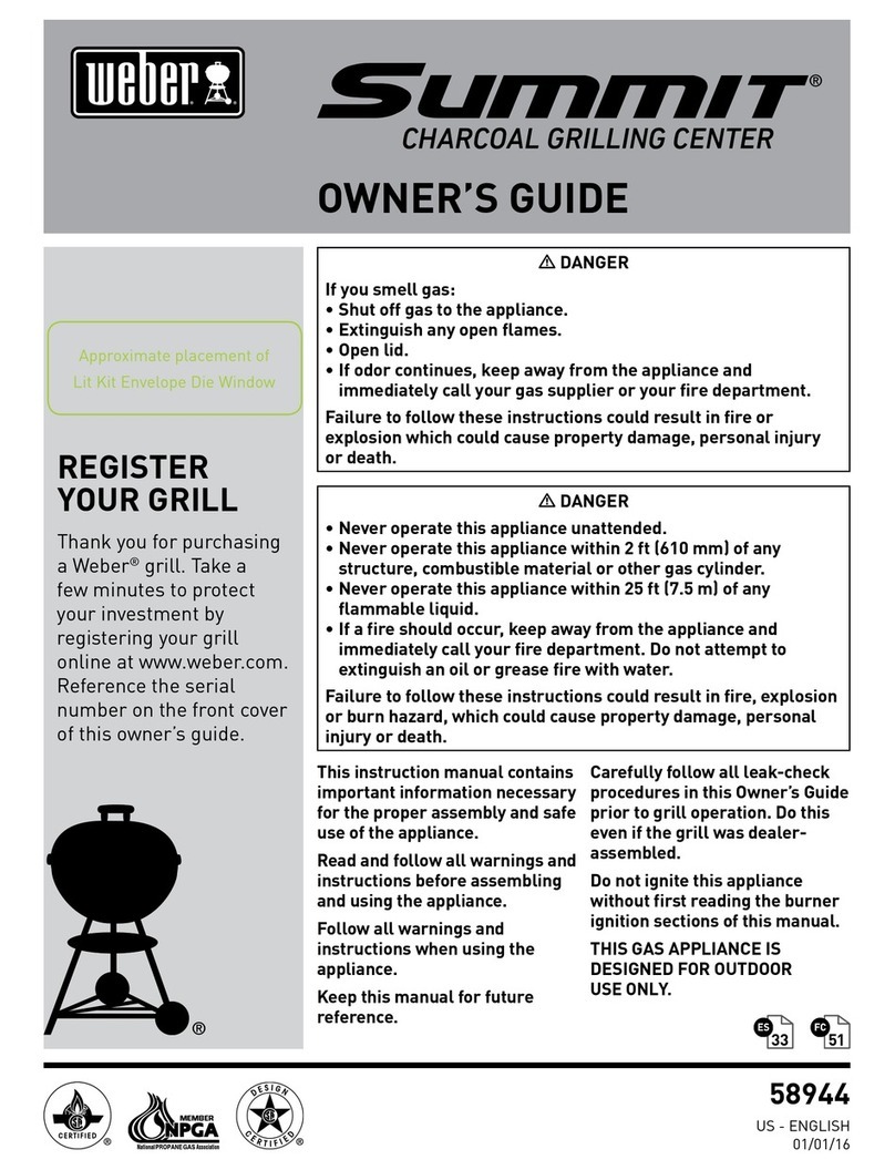 Weber CHARCOAL GRILLING CENTER owner's guide