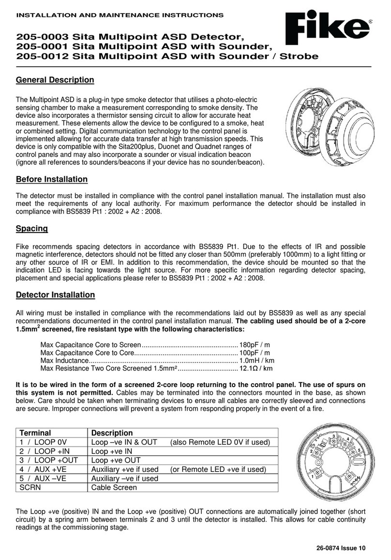 Fike 205-0003 Installation and maintenance instructions Fike 205-0003 Installation and maintenance instructions