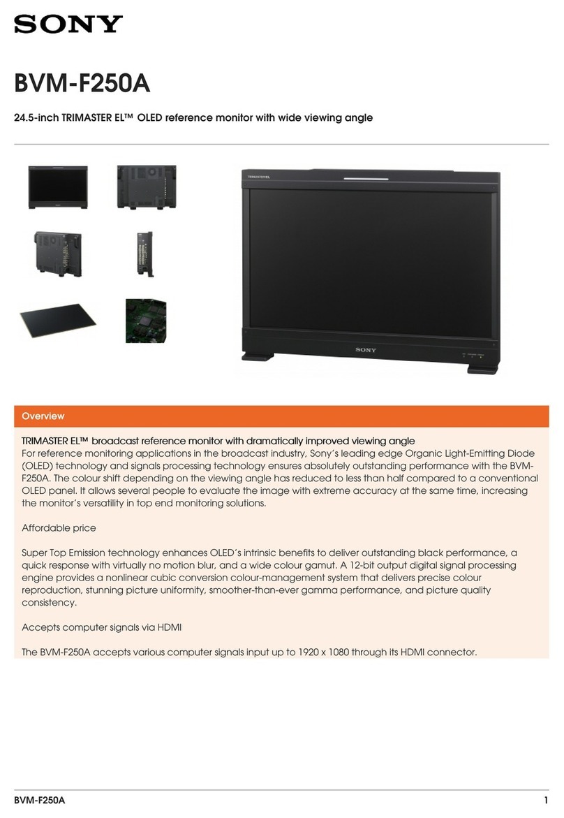 Sony BVMF250A Owner's manual Sony BVMF250A Owner's manual