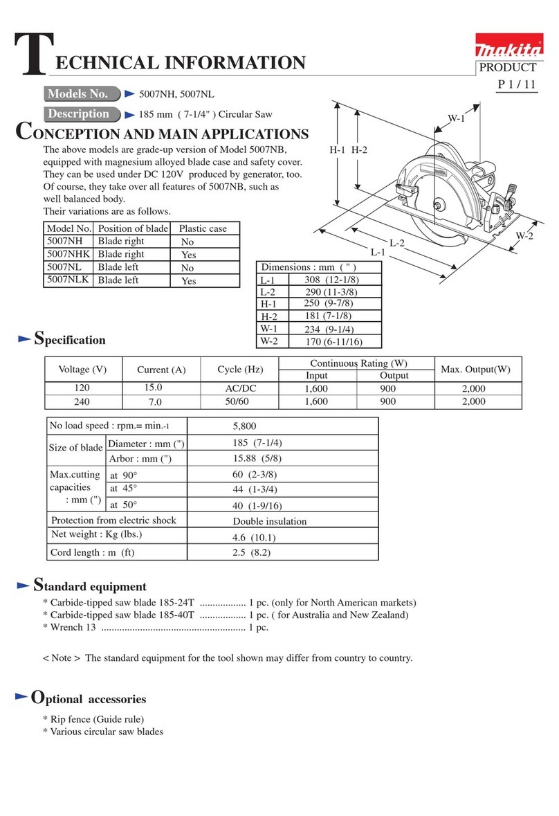 Makita 5007NH technical information