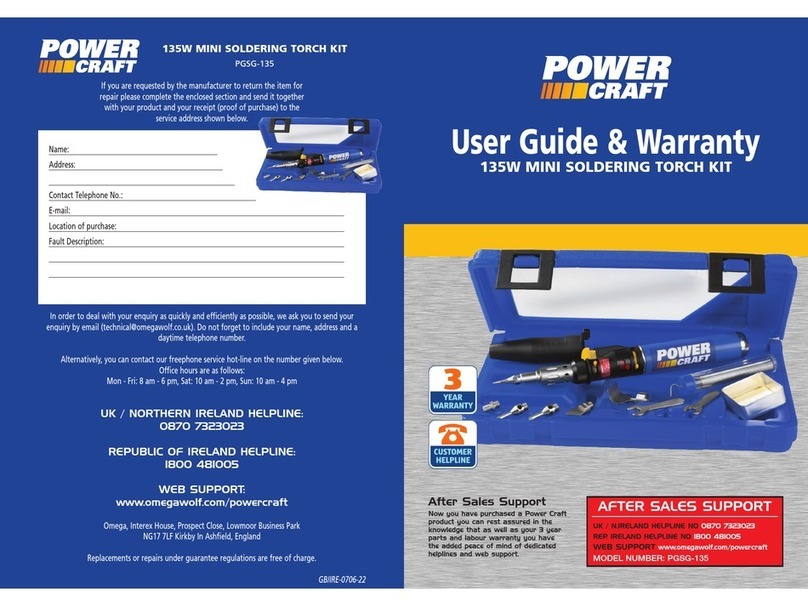 Power Craft PGSG-135 User guide & warranty