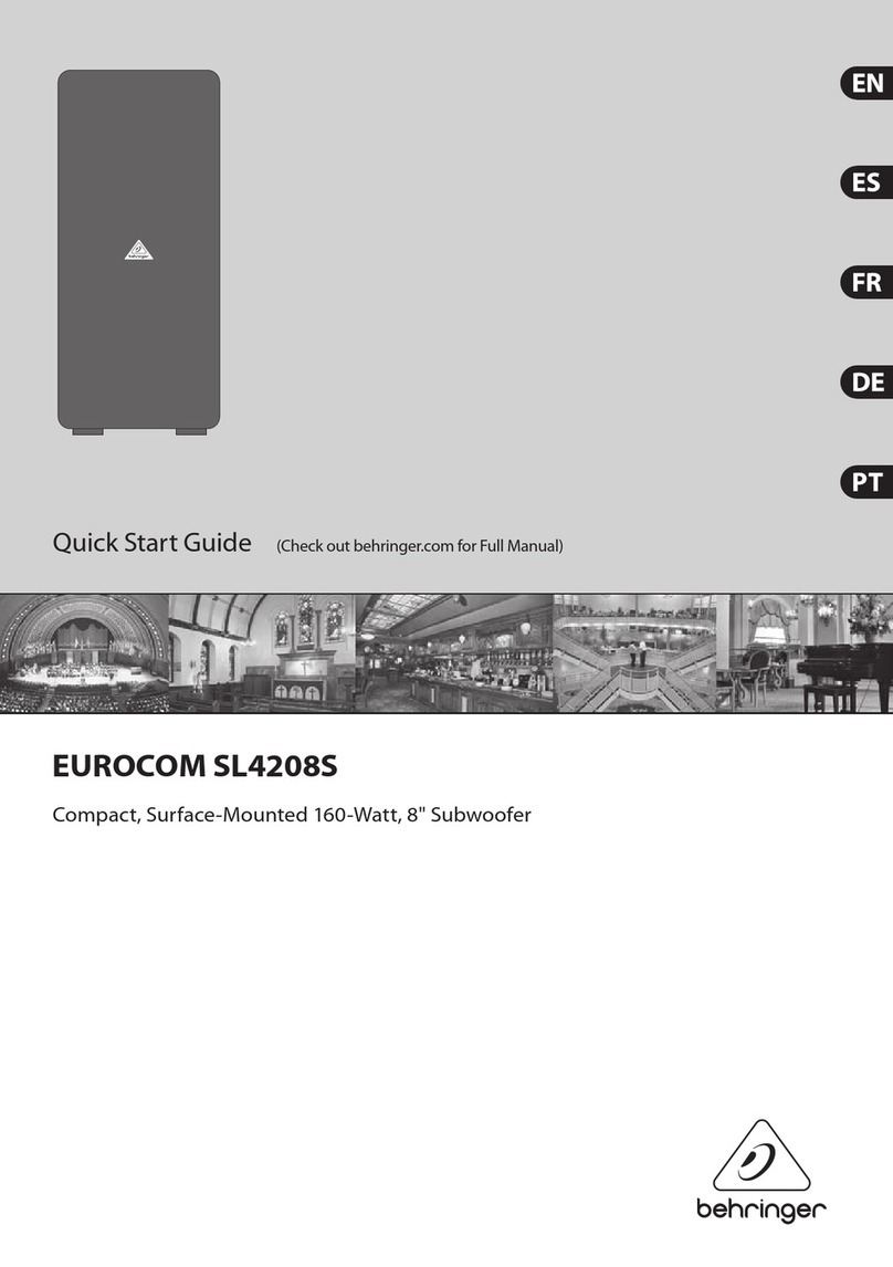 Behringer EUROCOM SL4208S User manual