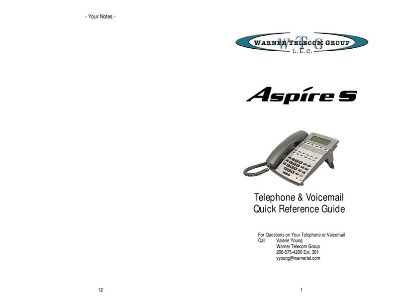 Warner Telecom Group Aspire S Quick reference guide