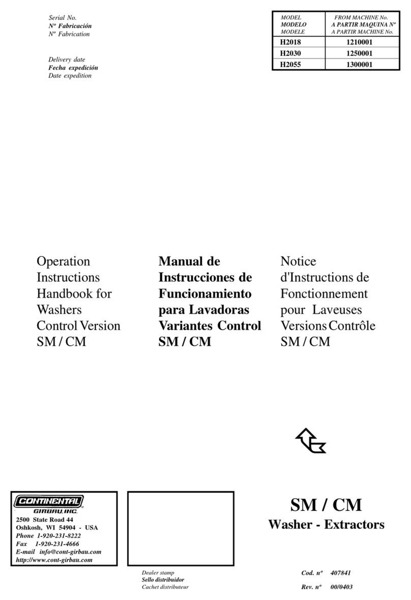 Continental Girbau H2018 Operation instructions