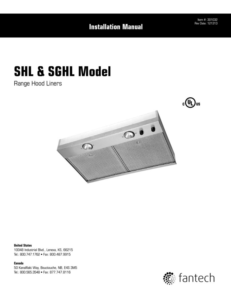 Fantech SHL36 installation manual
