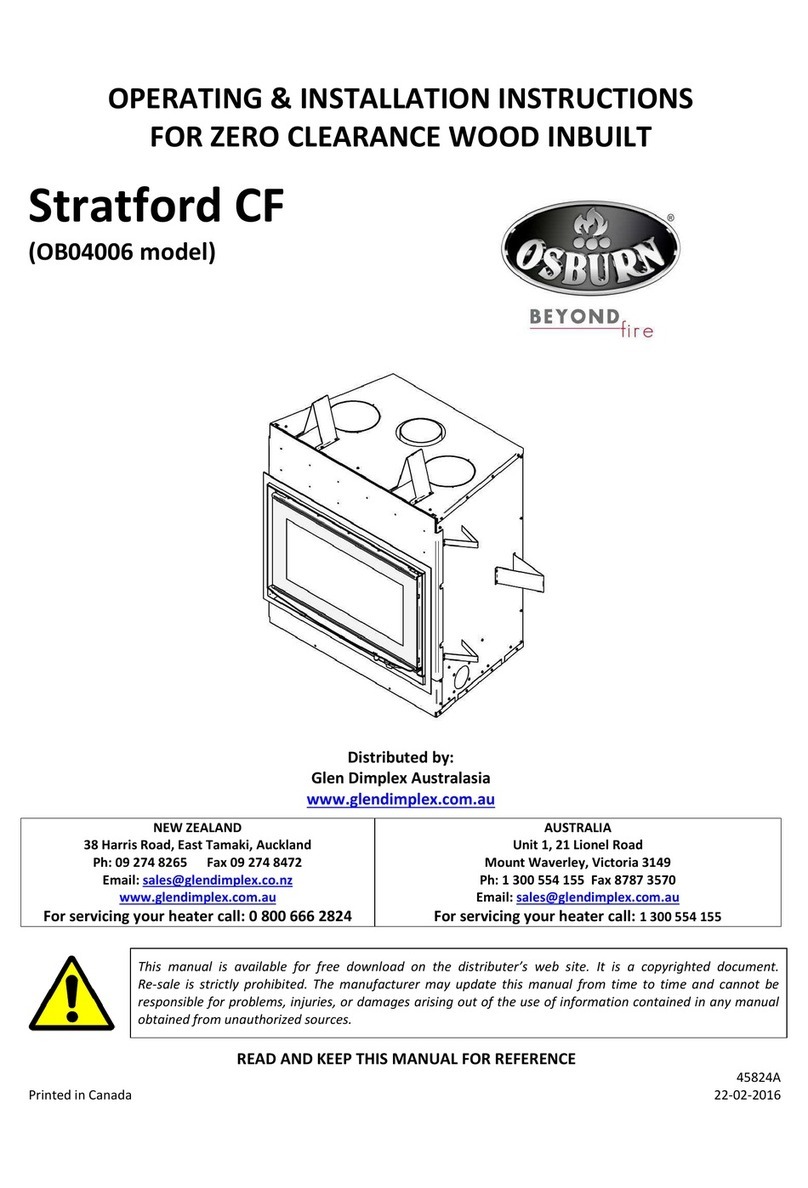Osburn Stratford CFOB04006 Operating & installation instructions