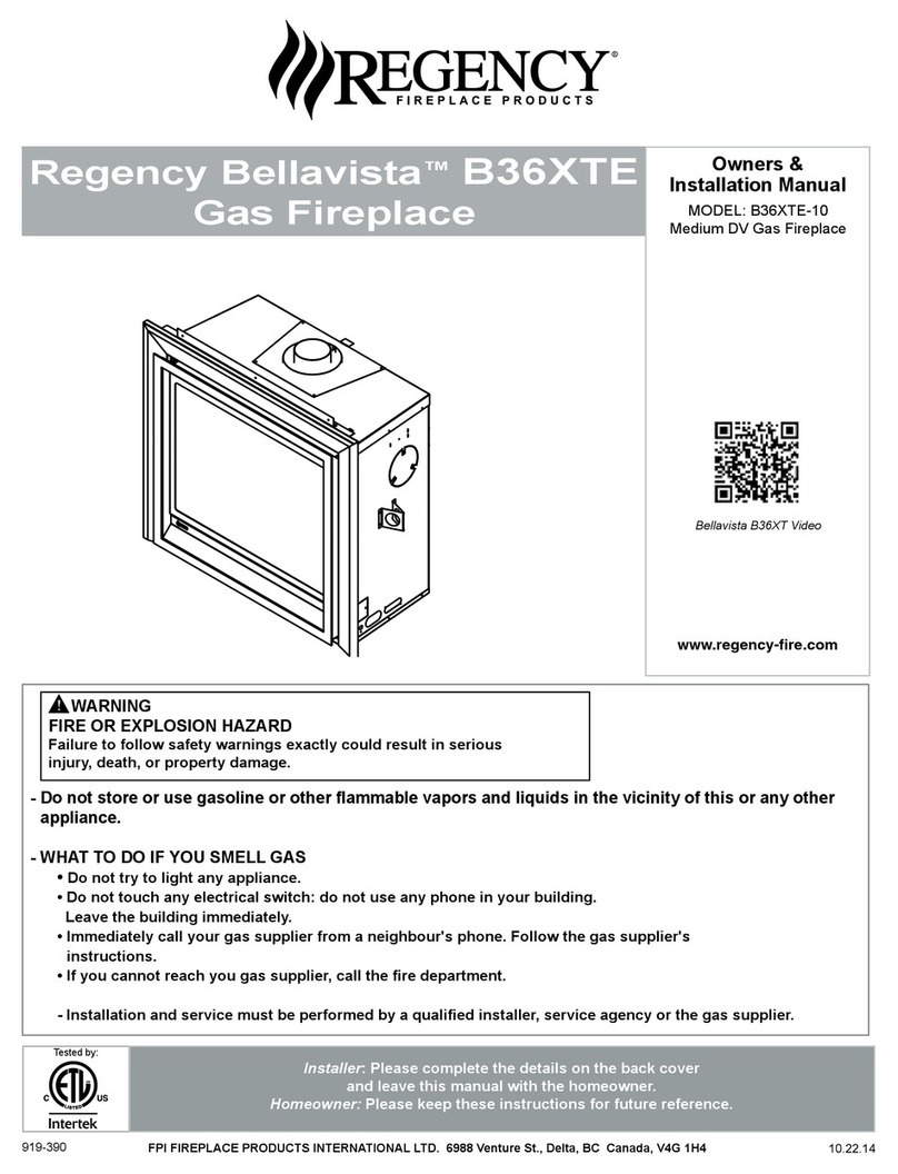 Regency Bellavista B36XTE Quick start guide