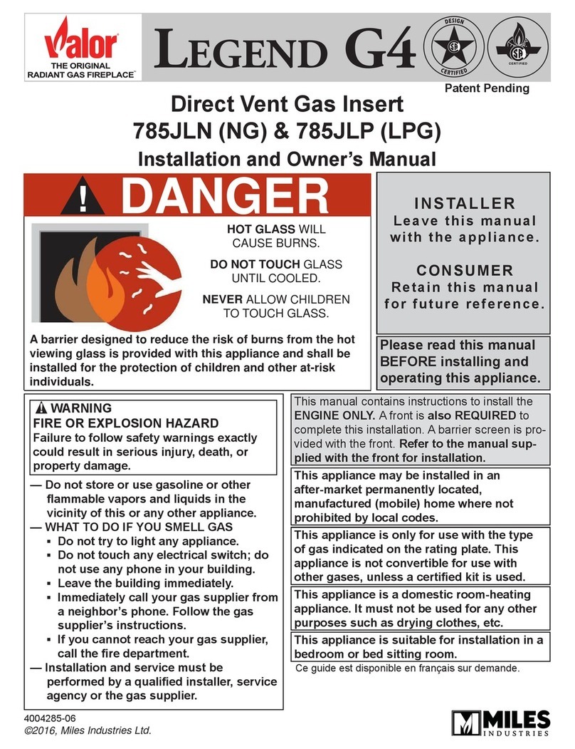 Miles Industries 785JLN (NG) Installation instructions Miles Industries 785JLN (NG) Installation instructions