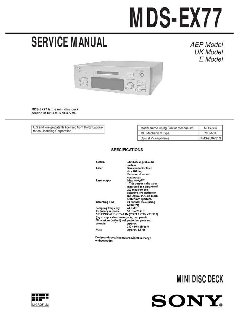Sony MDS-EX77 User manual