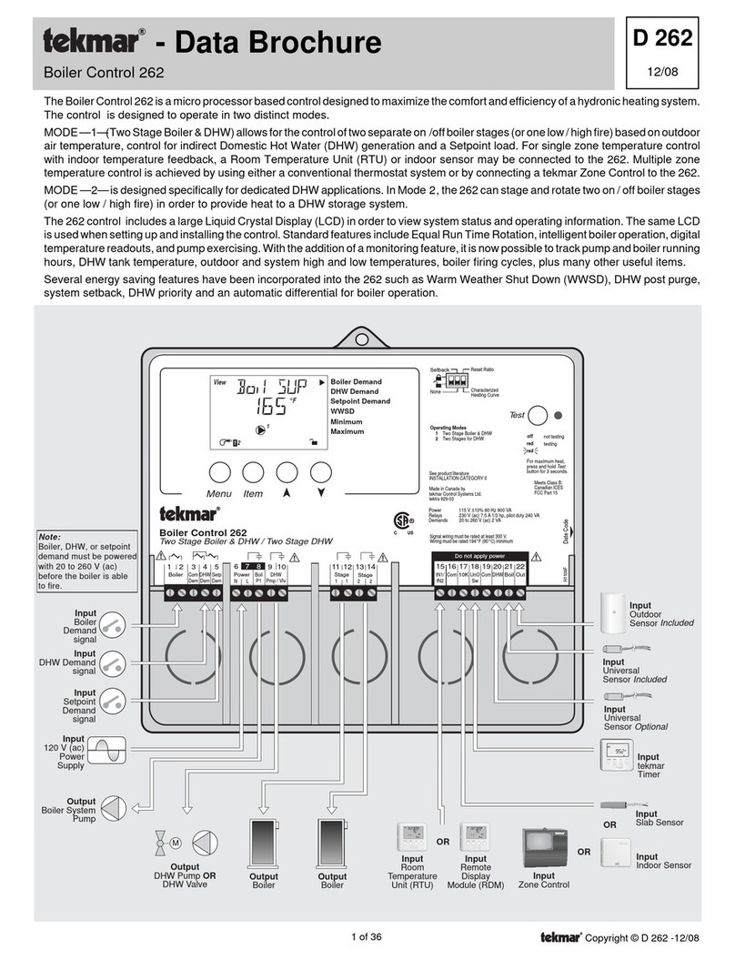 Tekmar D 262 Data brochure