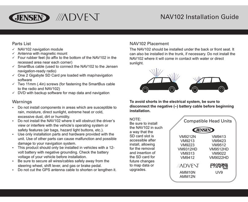 Jensen NAV102 User manual