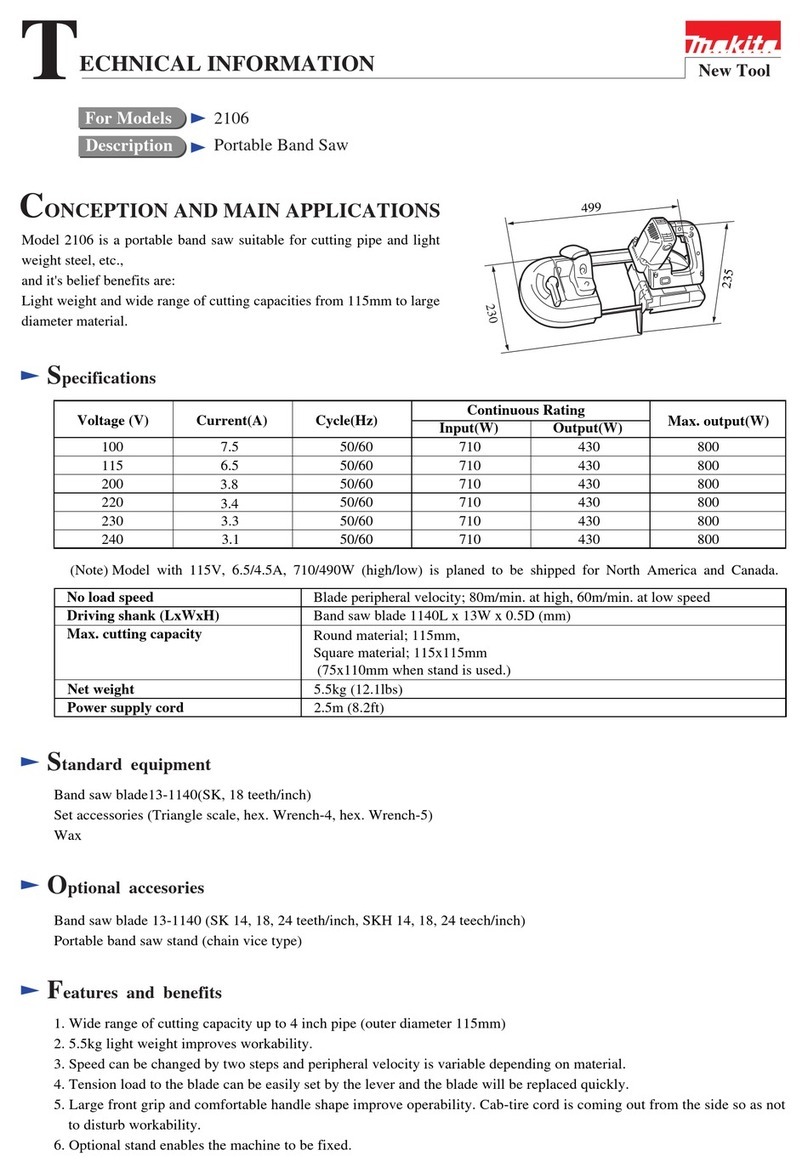 Makita 2106 technical information