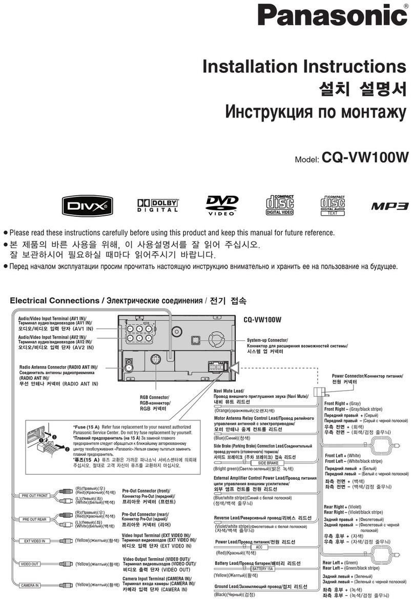 Panasonic CQ-VW100W installation instructions Panasonic CQ-VW100W installation instructions