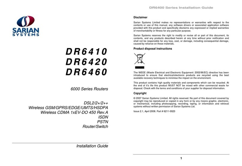 Sarian Systems DR 6410 installation guide