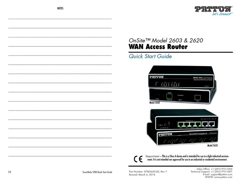 Patton OnSite 2603 User manual