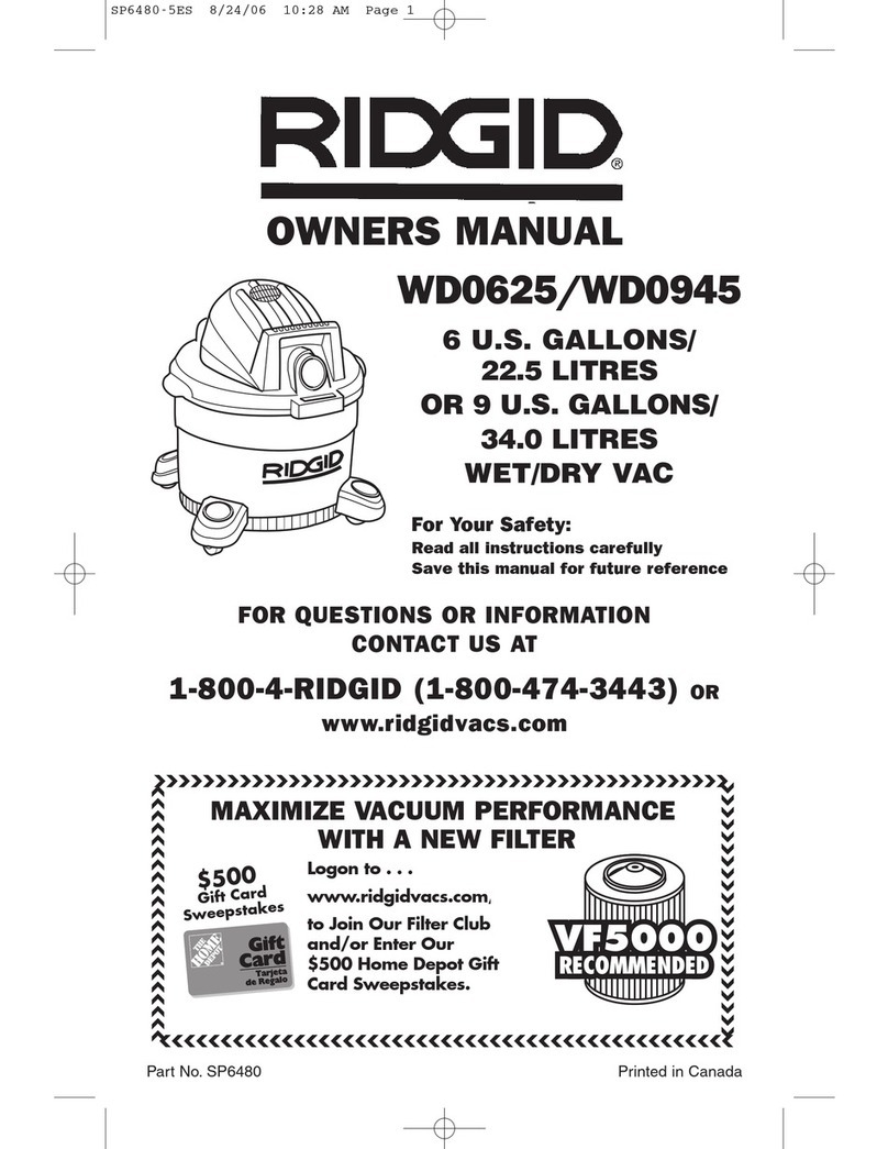 RIDGID WD0625 User manual