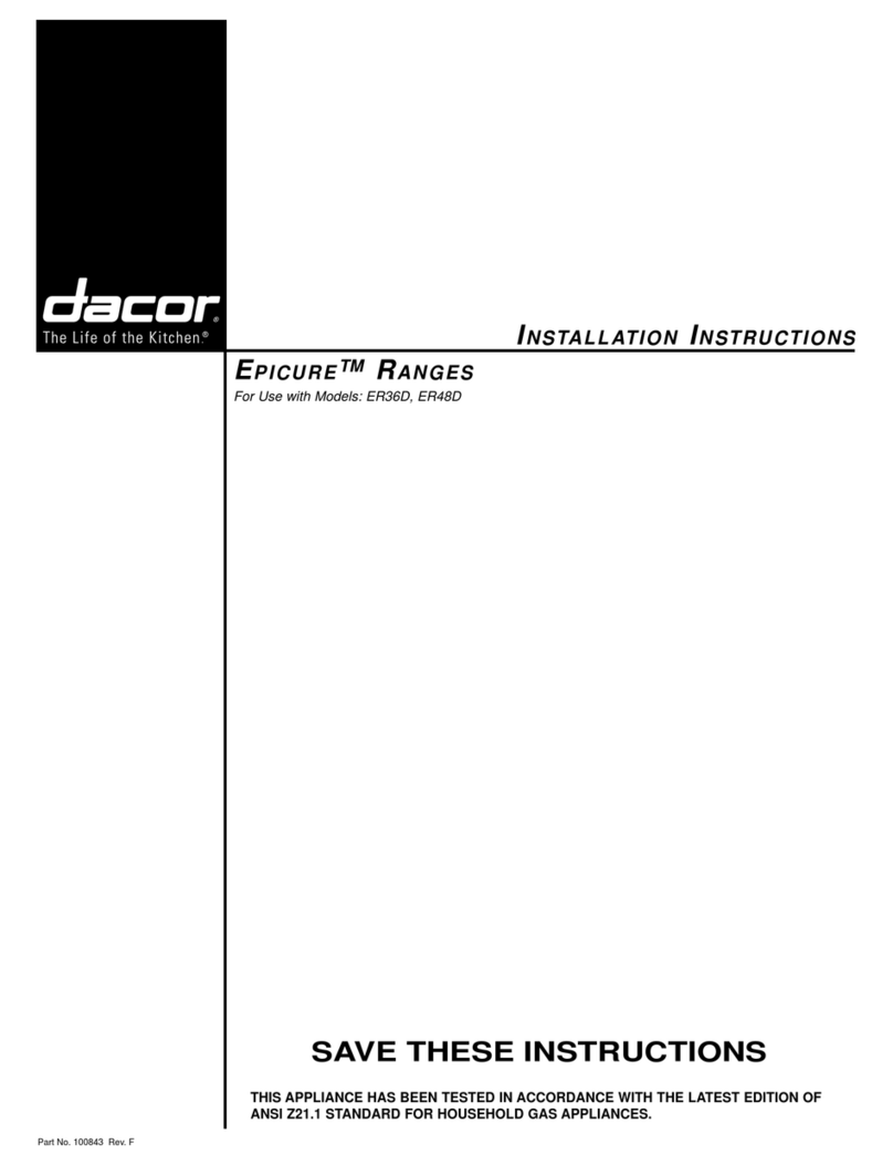 Dacor Epicure ER36D User manual