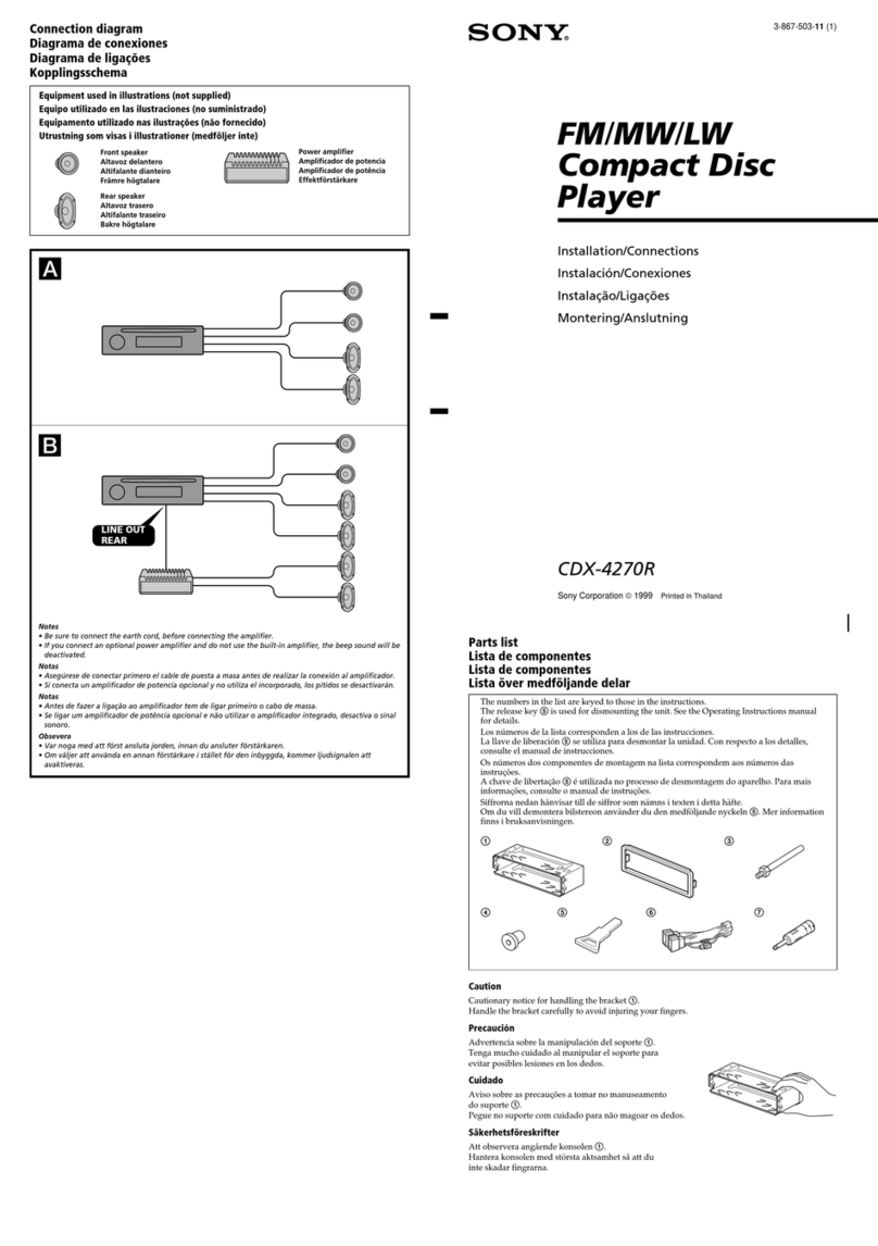 Sony CDX-4270R Installation and connections