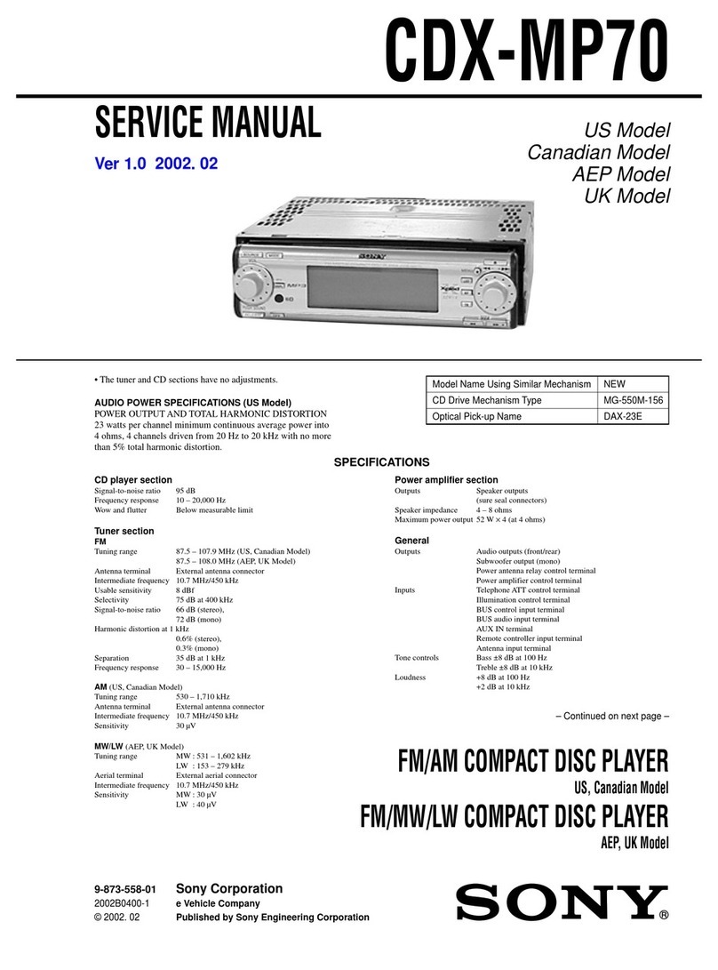 Sony CDX-MP70 Installation/Connection Service manual