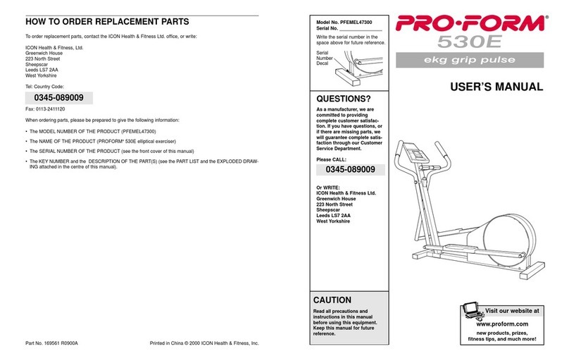 Pro-Form 530E User manual