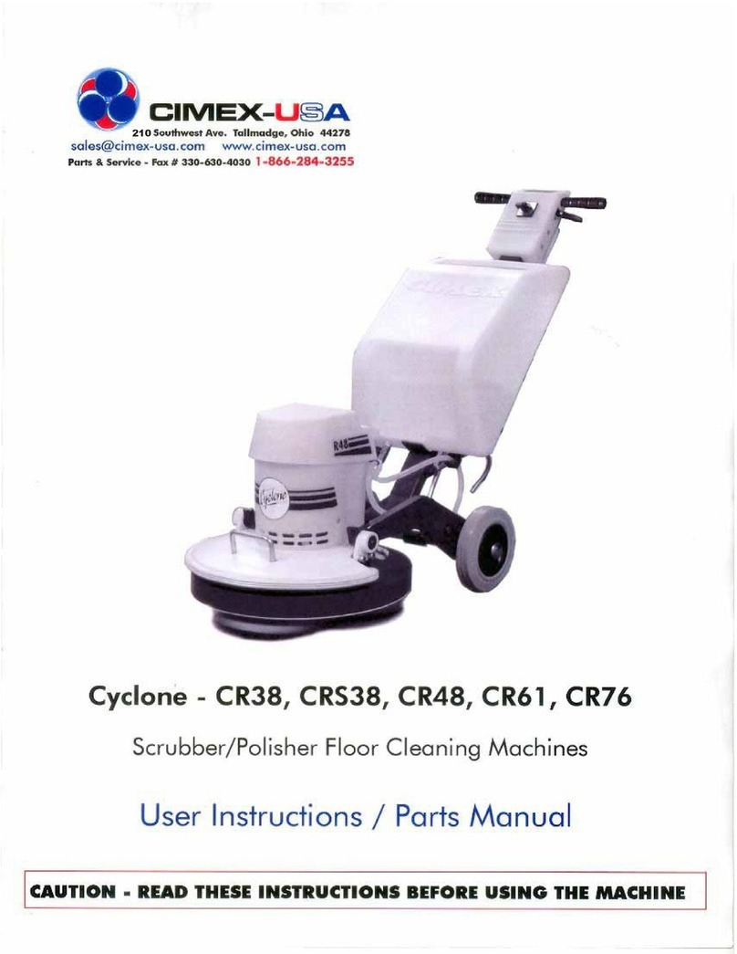 cimex Cyclone CRS38 User instructions / parts manual