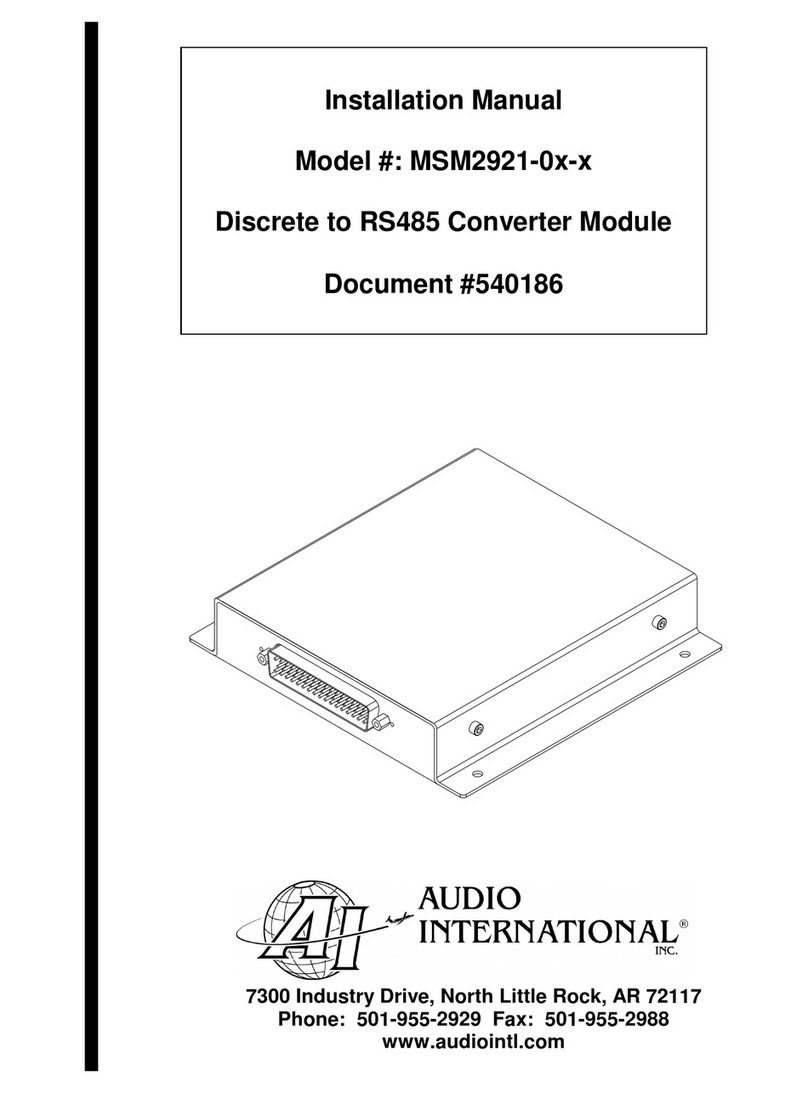 Audio international MSM2921-0x-x User manual