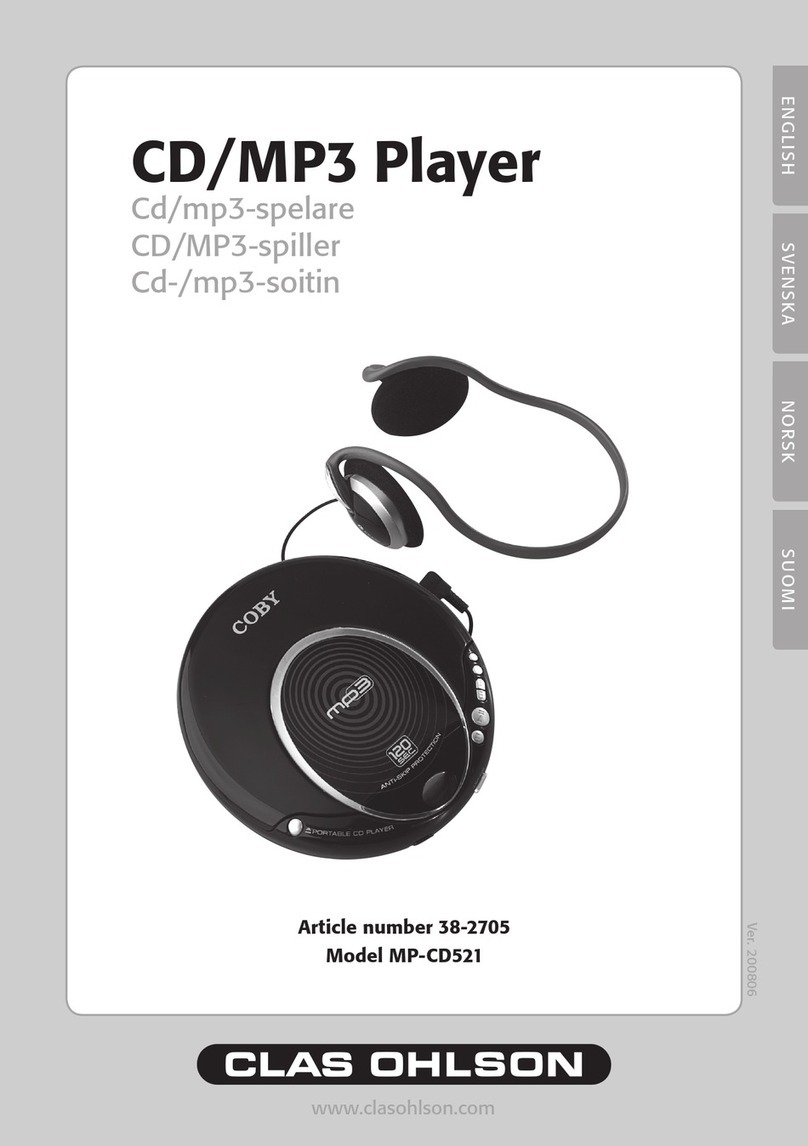 Clas Ohlson COBY MP-CD521 User manual