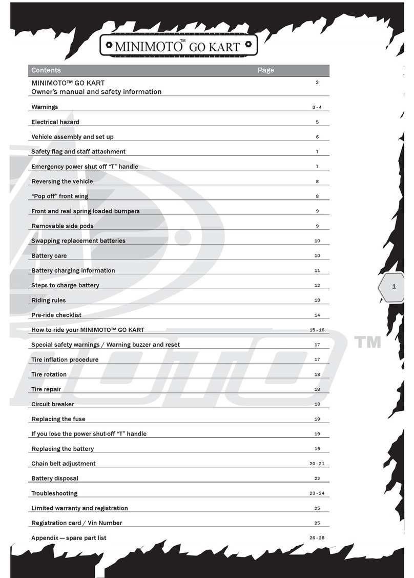 MINIMOTO GO CART Owner's manual and safety information