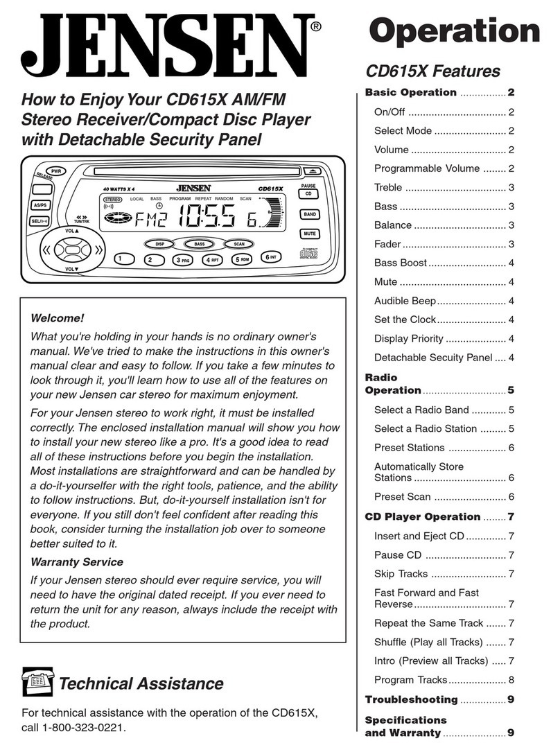 Jensen CD615X Operation data