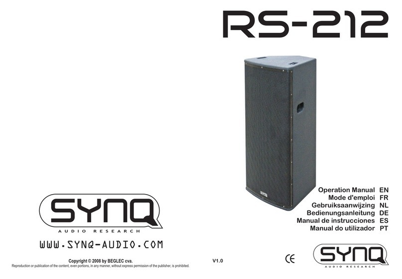 SYNQ AUDIO RESEARCH RS-212 User manual