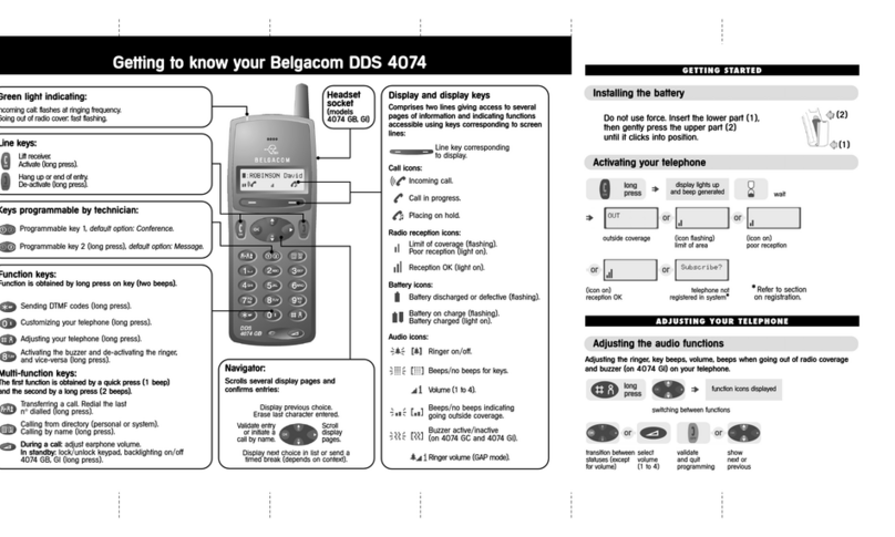 BELGACOM DDS 4074 Assembly instructions BELGACOM DDS 4074 Assembly instructions