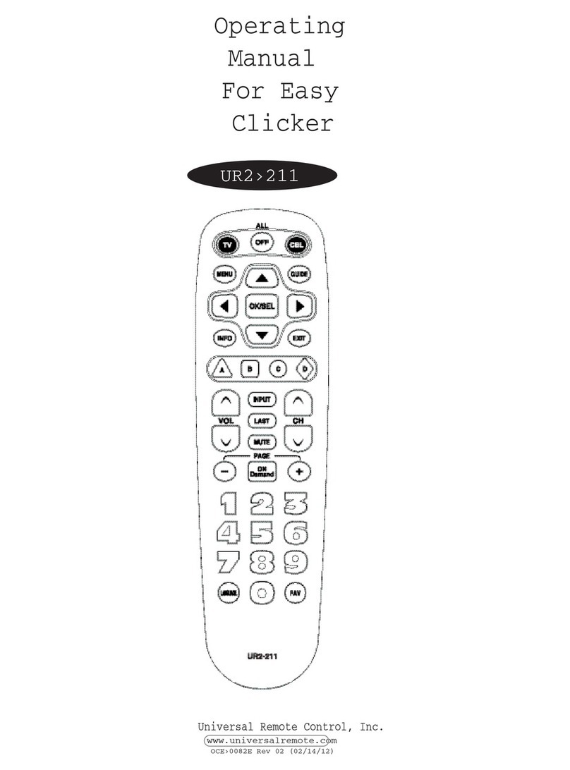 Universal Remote Contorl UR2 211 operating manual