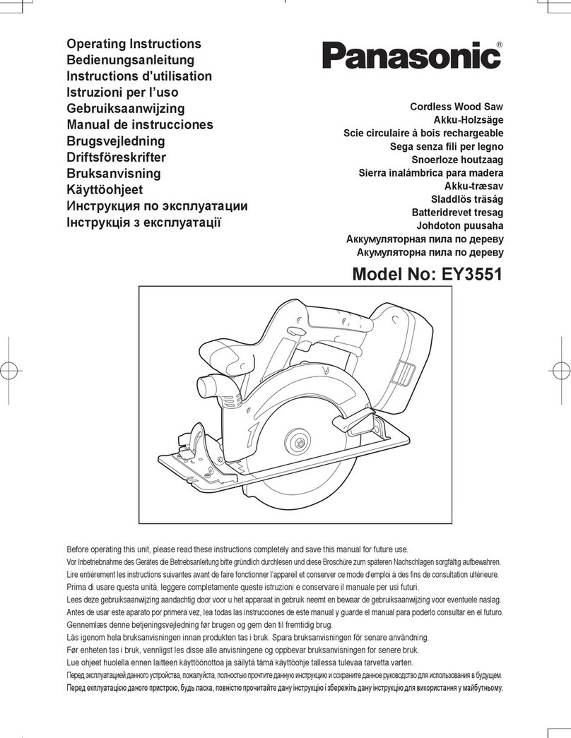 Panasonic EY3551 - 18V WOOD SAW User manual