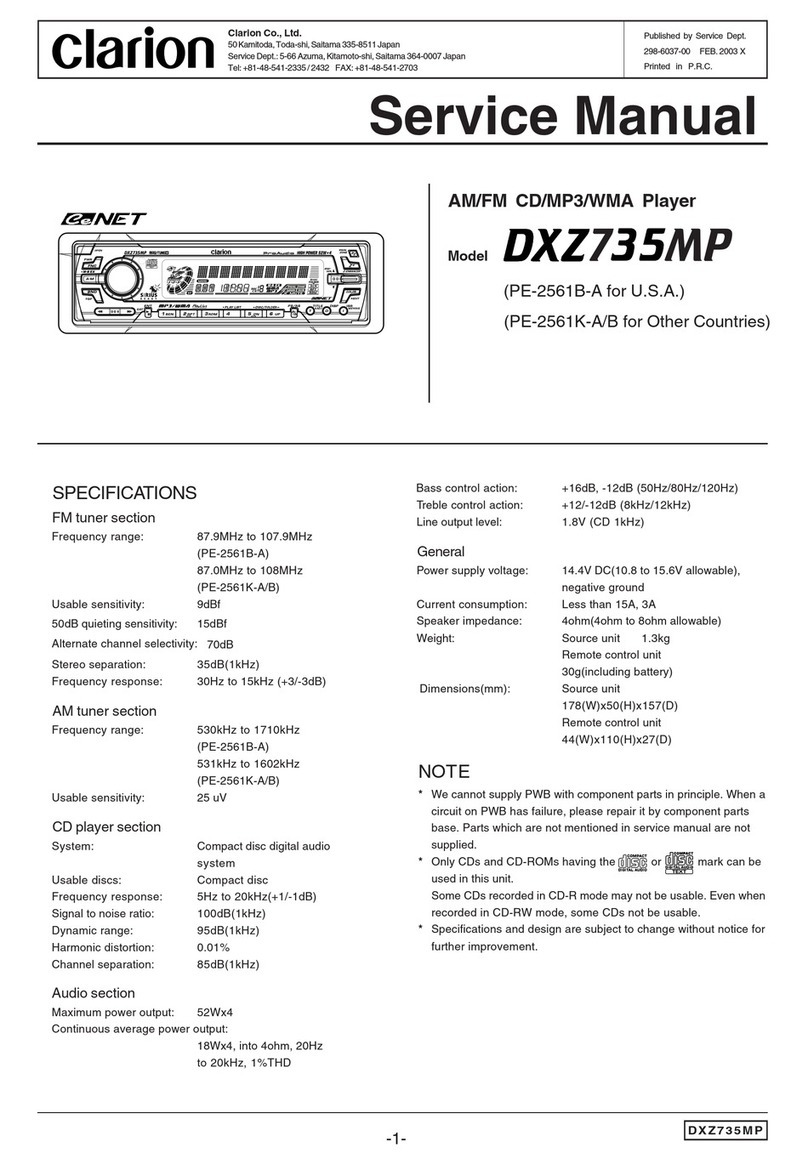 Clarion DXZ735MP Service manual