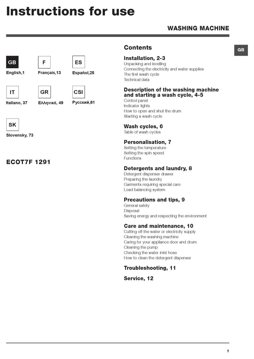 Hotpoint ECOT7F 1291 Instructions for use