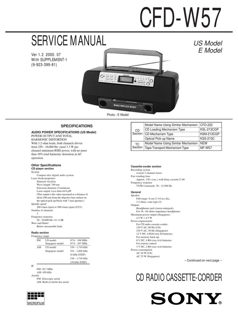 Sony CFD-W57 - Cd Radio Cassette-corder User manual
