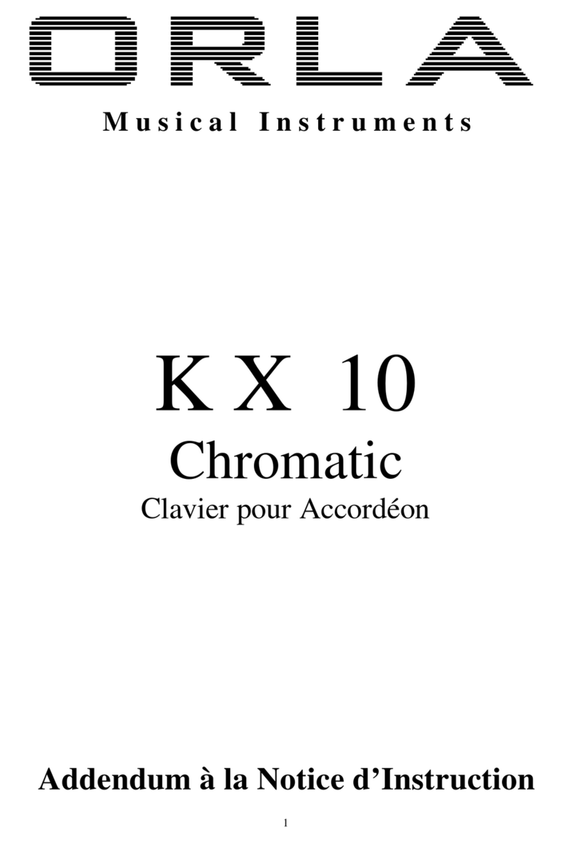 Orla KX10  Piano Accordion Addendum to owner's manual