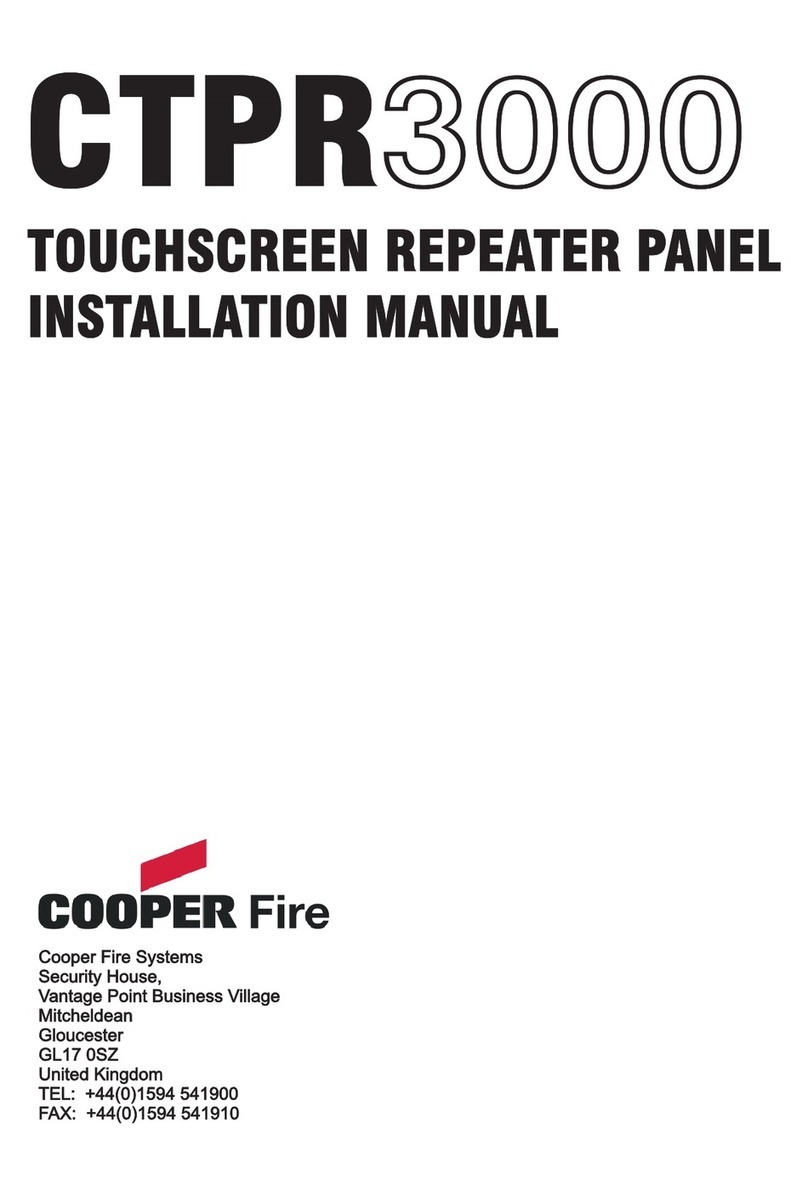 COOPER FIRE CTPR3000 installation manual COOPER FIRE CTPR3000 installation manual